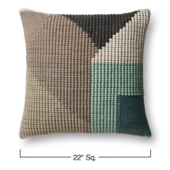 Teal Multi Indoor/Outdoor Pillow, 22