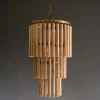 Three-tiered Wooden Pendant Light