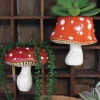 Toadstool Ceramic Wall Planters, Set of 2