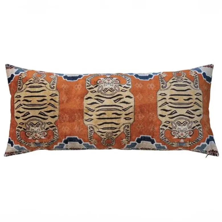 Velvet Tibetan Tiger Lumbar Pillow