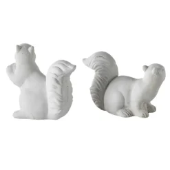 White Cement Squirrels, Set of 2