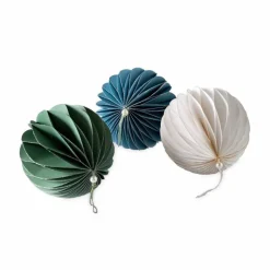 White Hand-Cut Honeycomb Paper Ball Ornament, 6