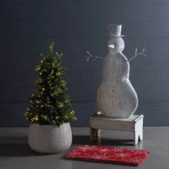 White Snowflakes Coir Mat