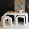 White Wood Rectangle Console with Nesting Accent Tables