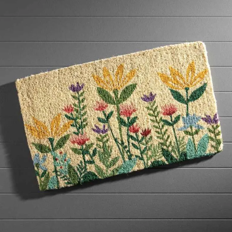 Wildflower Garden Natural Coir Doormat