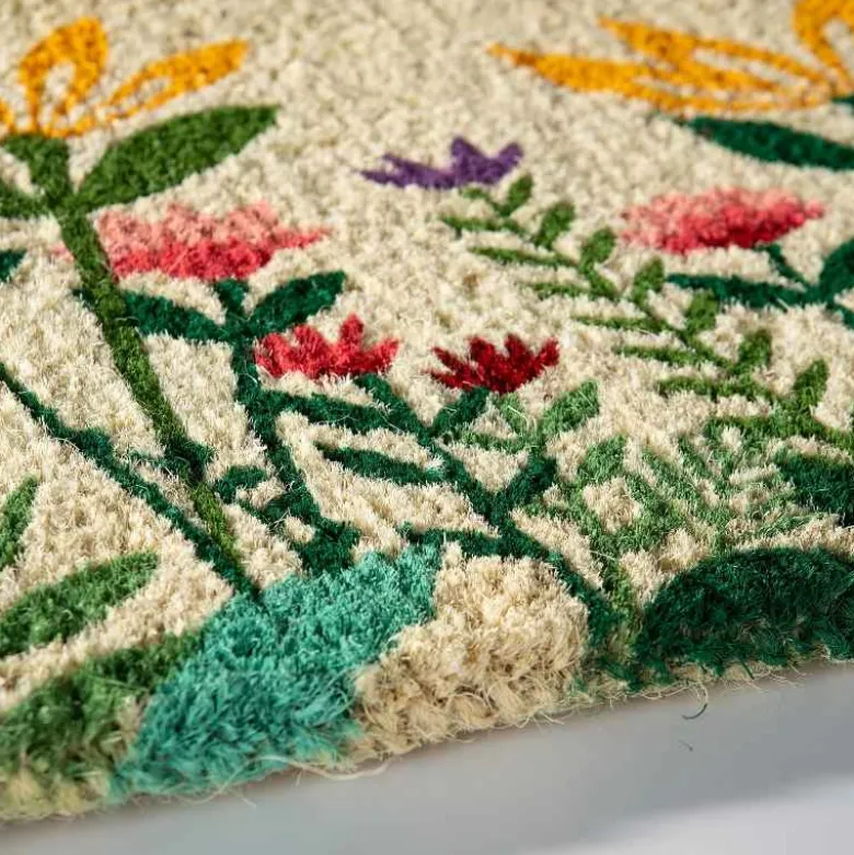 Wildflower Garden Natural Coir Doormat