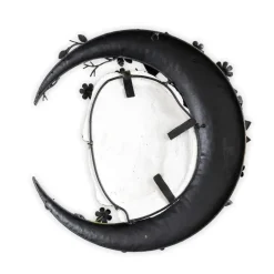Woman Face with Flower Moon Metal Wall Art