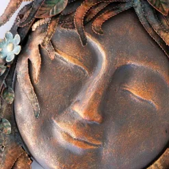 Woman Face with Flowers Wall Decor