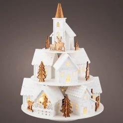 Wooden LED Village with Motion & Music