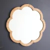 Woven Flower-Shaped Framed Mirror
