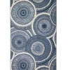 3' x 5' Indoor/Outdoor Blue Circles Rug