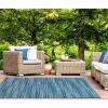 5' x 8' Indoor/Outdoor Blue Stripes Rug