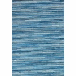 5' x 8' Indoor/Outdoor Blue Stripes Rug
