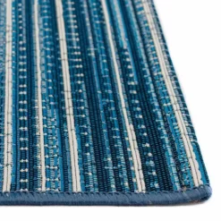 5' x 8' Indoor/Outdoor Blue Stripes Rug