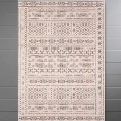 5' x 8' Indoor/Outdoor Brown Circles Rug